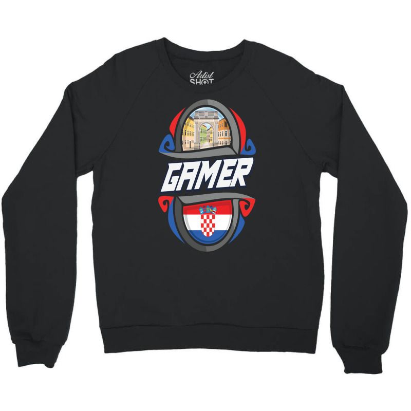 Croatia Gamer Croatian Crewneck Sweatshirt by gotlhesiranir | Artistshot