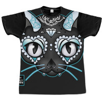 Day Of The Kitty Blue Graphic T-shirt | Artistshot