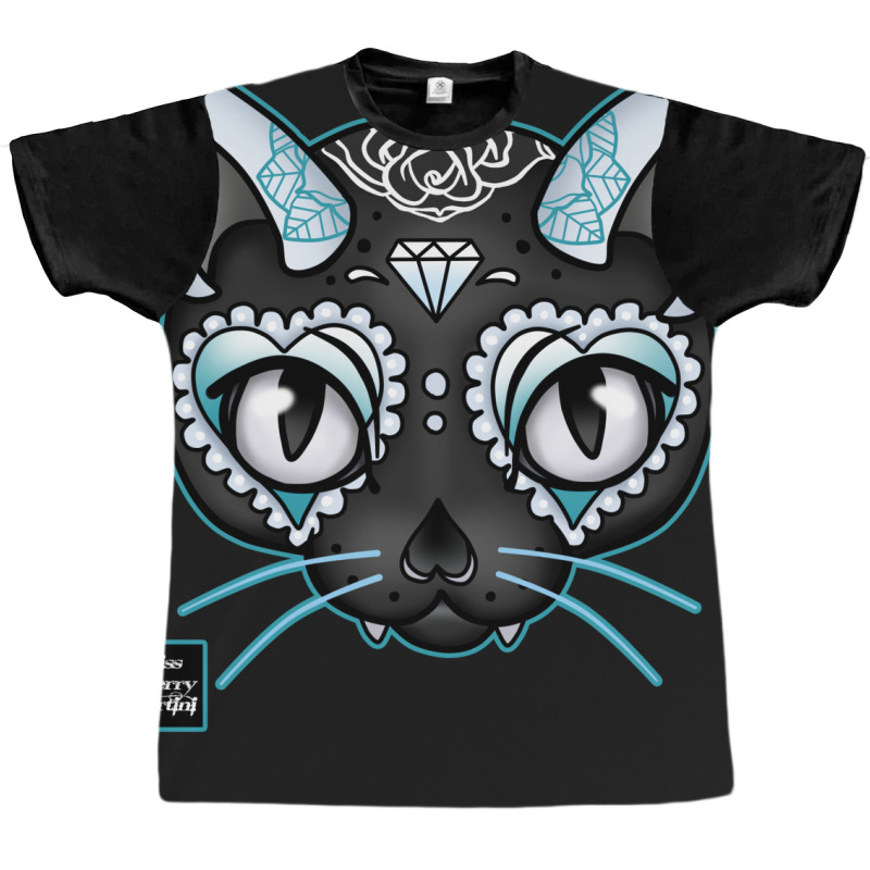 Day Of The Kitty Blue Graphic T-shirt by gotlhesiranir | Artistshot