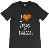 I Love Jesus And Tennessee Shirt Orange Heart Cute Fan Gift T-shirt | Artistshot