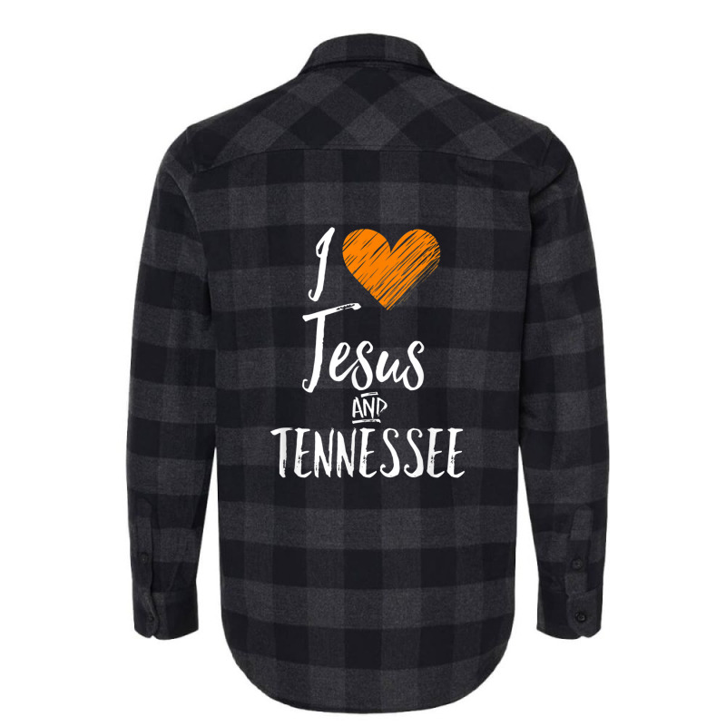 I Love Jesus And Tennessee Shirt Orange Heart Cute Fan Gift Flannel Shirt | Artistshot