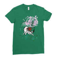 Amaterasu Okami With Cherry Blossoms Ladies Fitted T-shirt | Artistshot