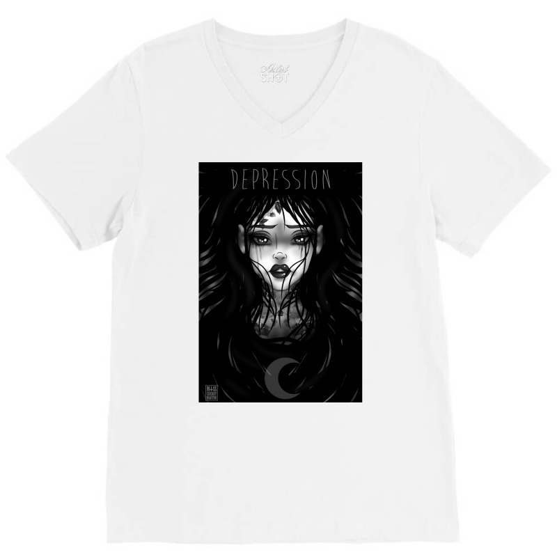 Depression V-Neck Tee by gotlhesiranir | Artistshot