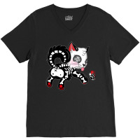 Skele Cat Red Version V-neck Tee | Artistshot