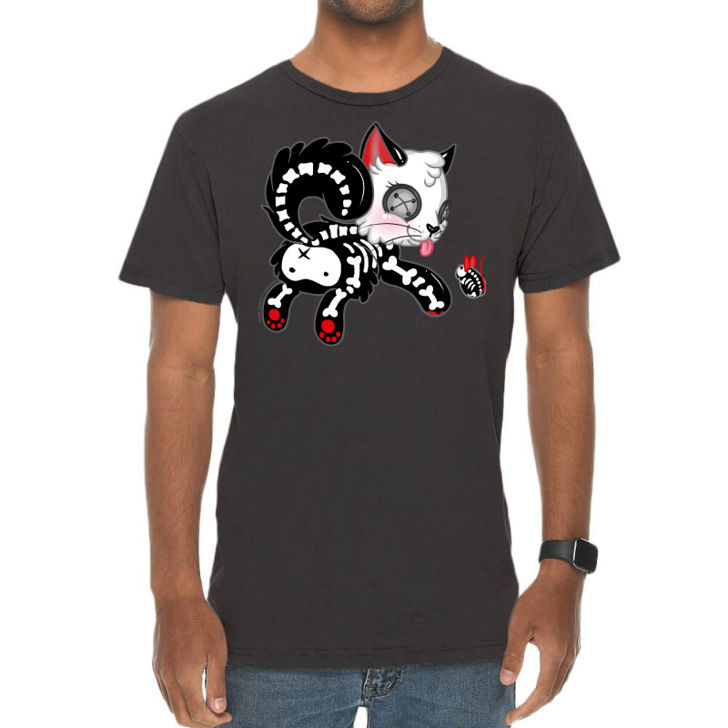 Skele Cat Red Version Vintage T-shirt | Artistshot