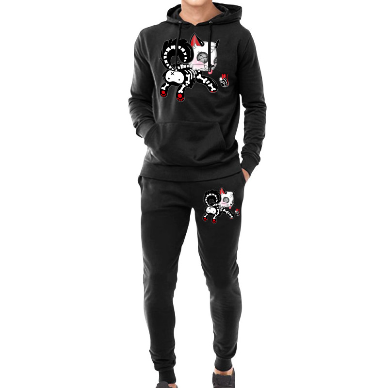 Skele Cat Red Version Hoodie & Jogger Set | Artistshot