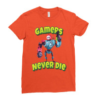 Gamers Never Die Modern Robot With Weapon Ladies Fitted T-shirt | Artistshot