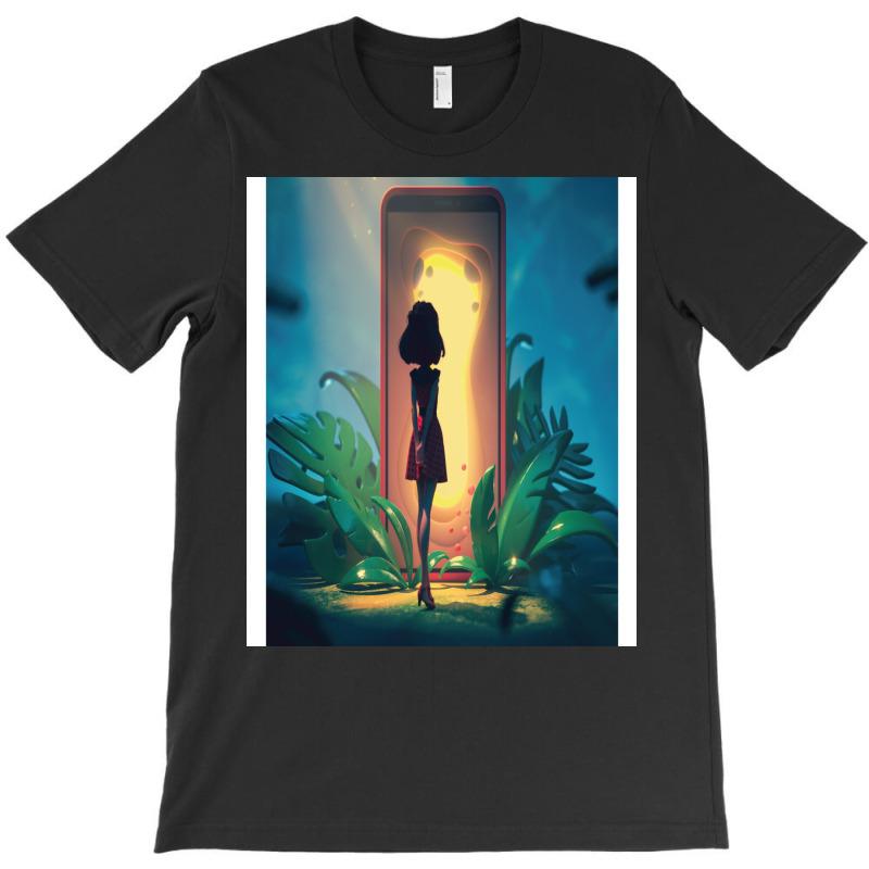 Young Girl Looks At The Magic Gate T-Shirt by thiloandel3 | Artistshot