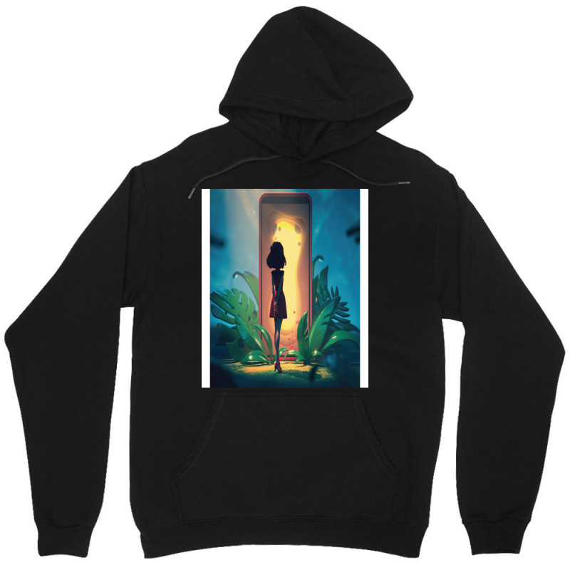 Young Girl Looks At The Magic Gate Unisex Hoodie by thiloandel3 | Artistshot