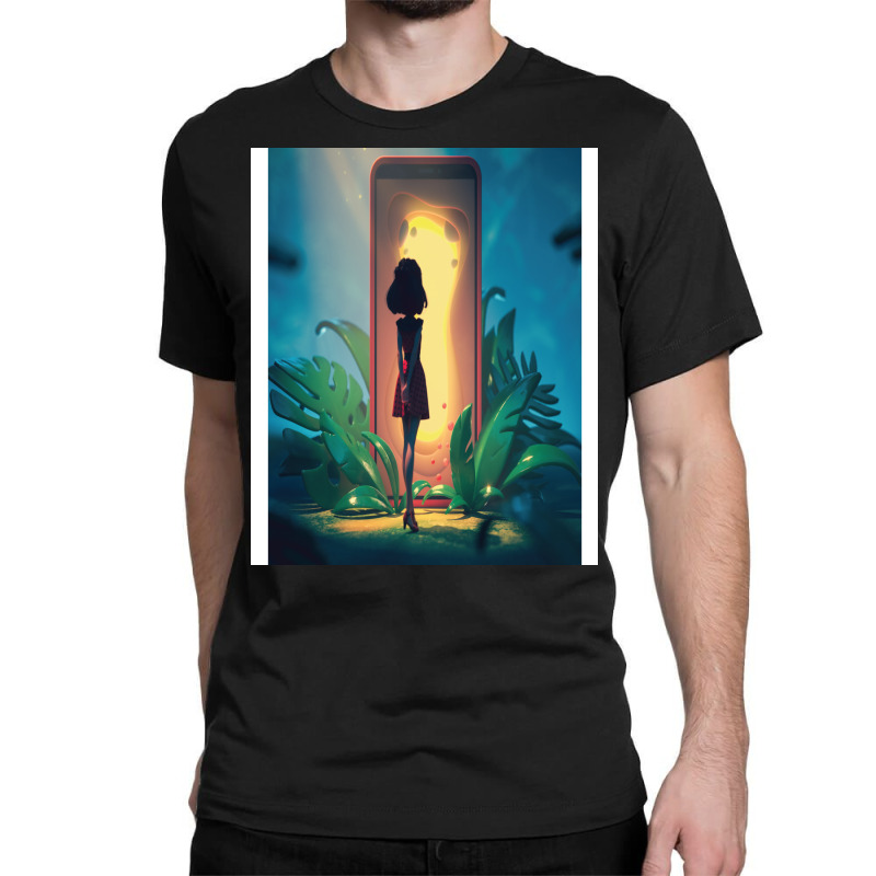 Young Girl Looks At The Magic Gate Classic T-shirt by thiloandel3 | Artistshot