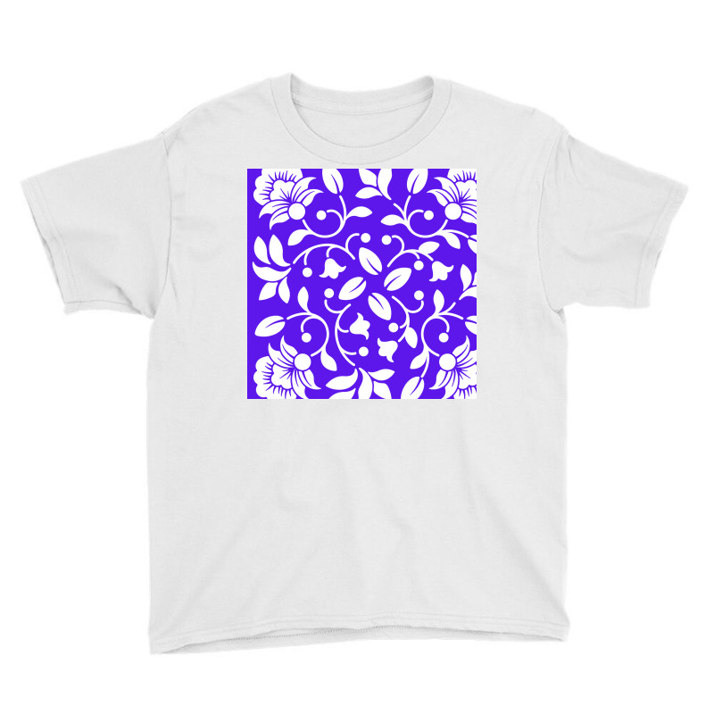 White And Blue Color Seamless Pattren Youth Tee | Artistshot