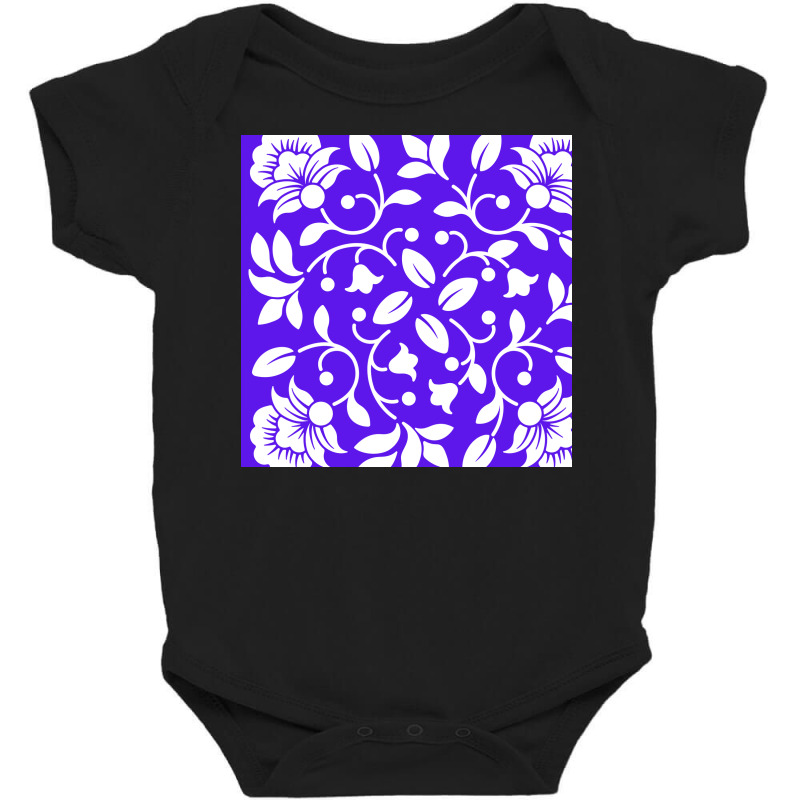 White And Blue Color Seamless Pattren Baby Bodysuit | Artistshot