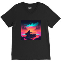 Car Retro Synthwave V-neck Tee | Artistshot