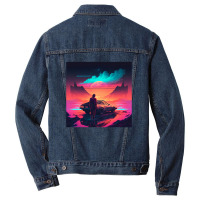 Car Retro Synthwave Men Denim Jacket | Artistshot