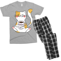 Cat And Coffee Men's T-shirt Pajama Set | Artistshot