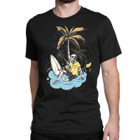 Limited Edition Skeleton Surfer Relax Under The Palm Tree Classic T-shirt | Artistshot