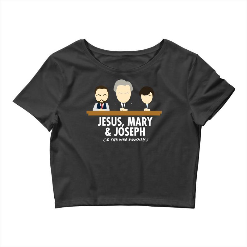 Jesus, Mary, Joseph & The Wee Donkey Crop Top by SusanLynnHartmann | Artistshot