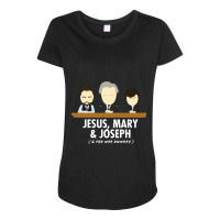 Jesus, Mary, Joseph & The Wee Donkey Maternity Scoop Neck T-shirt | Artistshot