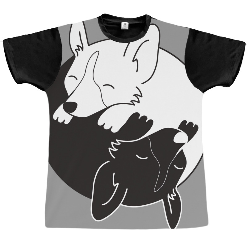 Corgi Dog Yin Yang Graphic T-shirt | Artistshot