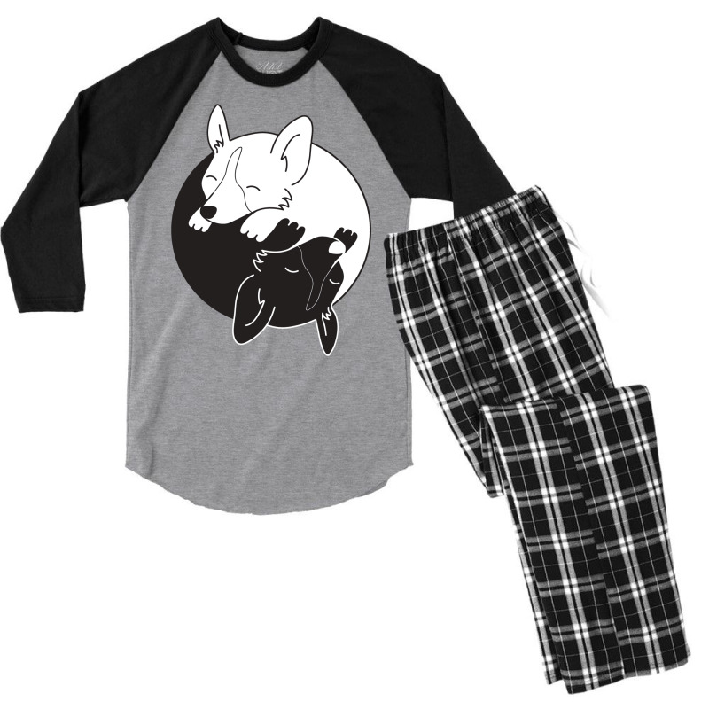 Corgi Dog Yin Yang Men's 3/4 Sleeve Pajama Set | Artistshot