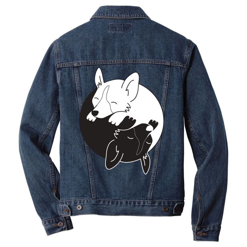 Corgi Dog Yin Yang Men Denim Jacket | Artistshot