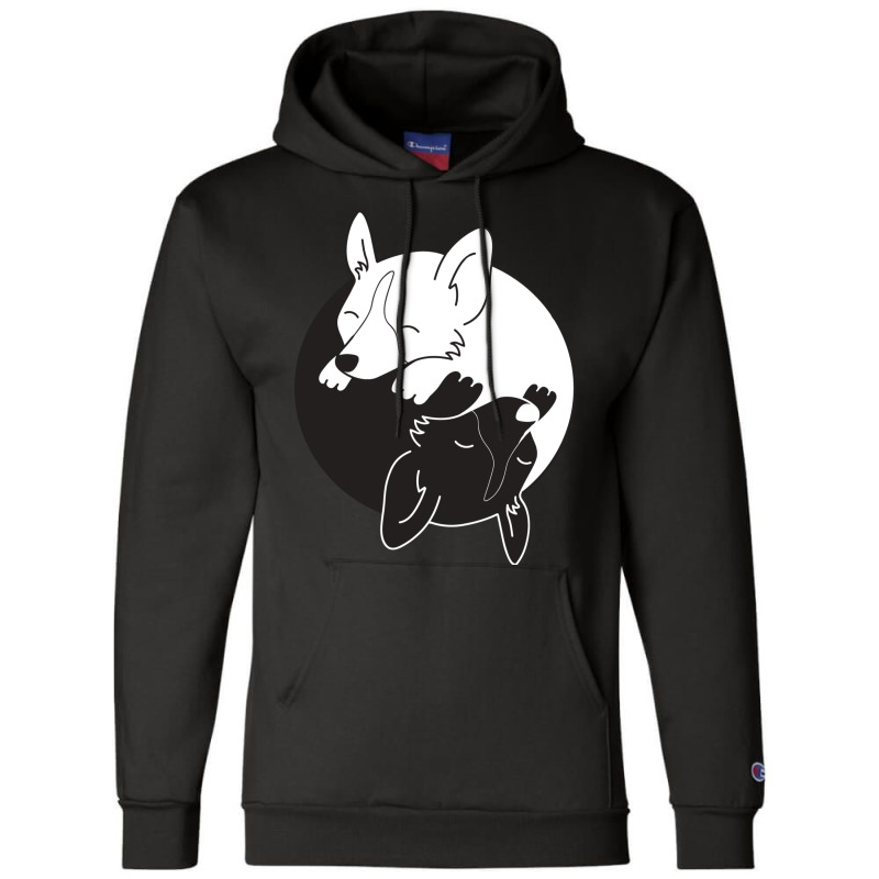 Corgi Dog Yin Yang Champion Hoodie | Artistshot