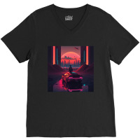 Car Retro Synthwave V-neck Tee | Artistshot