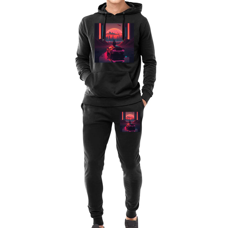 Car Retro Synthwave Hoodie & Jogger set by Agus Creative | Artistshot