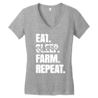 Farming Simulator   Eat. Sleep. Farm. Repeat. T Shirt(white) Women's V-neck T-shirt | Artistshot