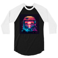 Gaming Retro Synthwave 3/4 Sleeve Shirt | Artistshot