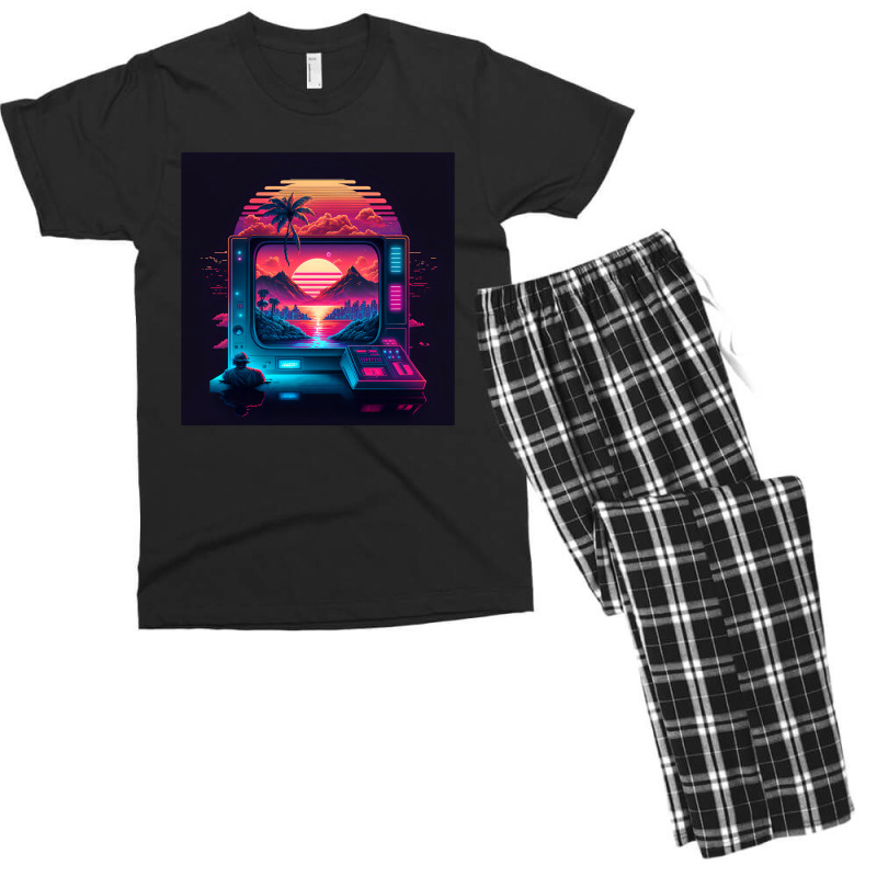 Gaming Retro Synthwave Men's T-shirt Pajama Set by Agus Creative | Artistshot