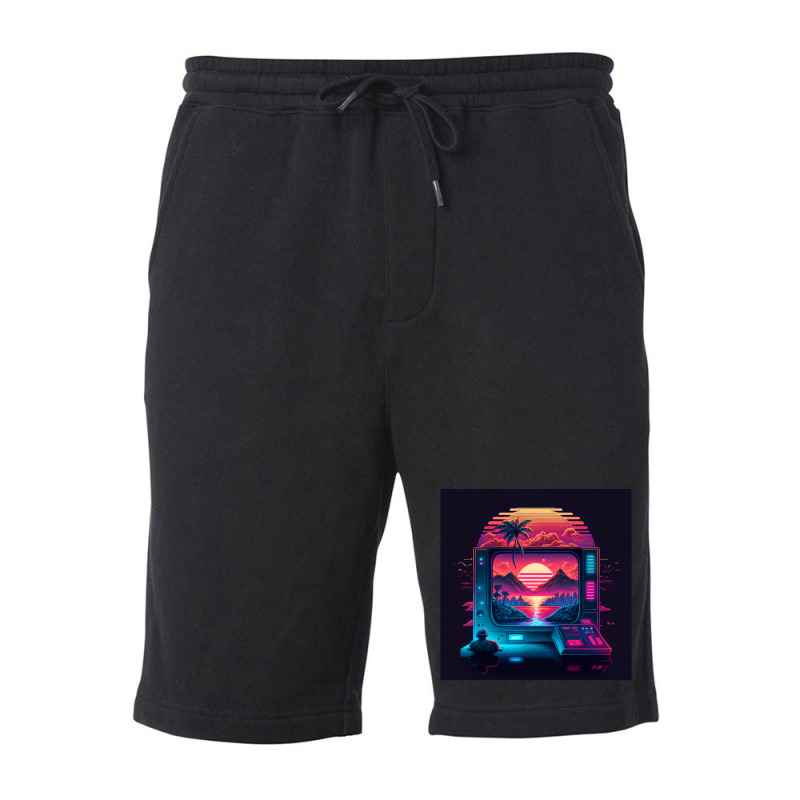 Gaming Retro Synthwave Fleece Short by Agus Creative | Artistshot