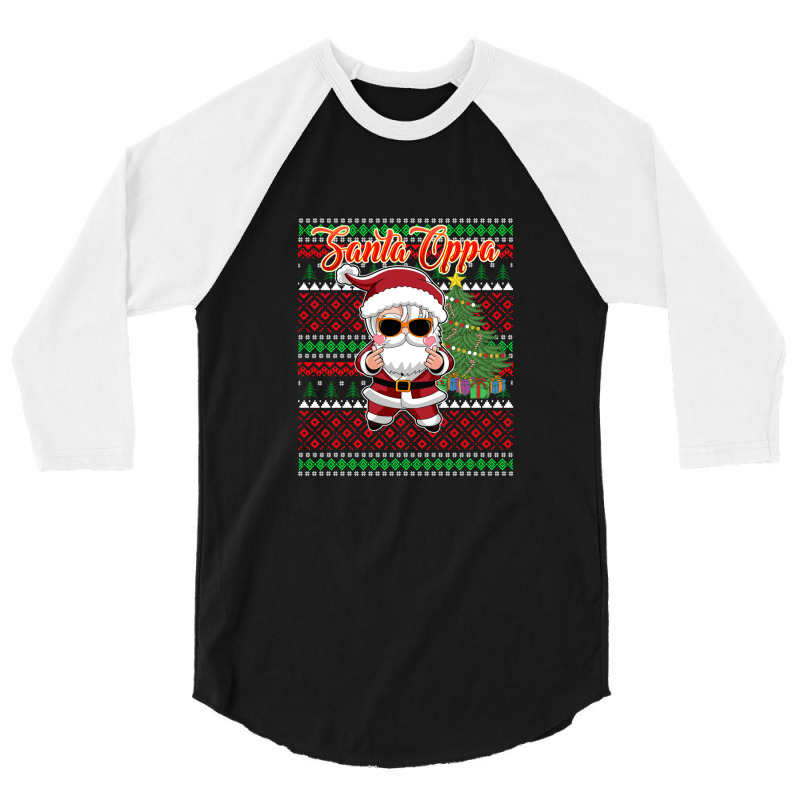 Christmas Kpop Santa Oppa K Pop 3/4 Sleeve Shirt by DustinLeeDavis | Artistshot