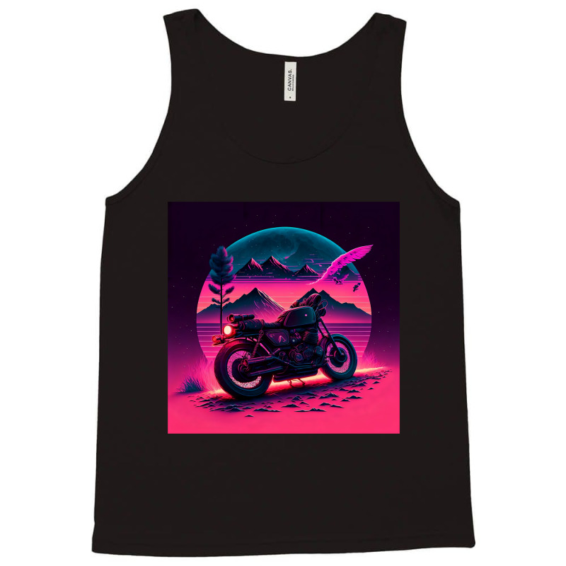 Motorcycle Retro Synthwave Tank Top by Agus Creative | Artistshot