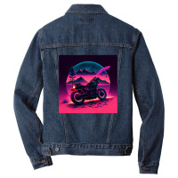 Motorcycle Retro Synthwave Men Denim Jacket | Artistshot