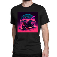 Motorcycle Retro Synthwave Classic T-shirt | Artistshot