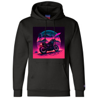 Motorcycle Retro Synthwave Champion Hoodie | Artistshot