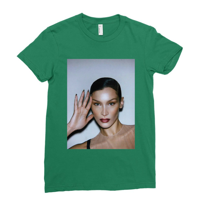 Bella Hadid Headshot Ladies Fitted T-Shirt by rafidipuschf | Artistshot