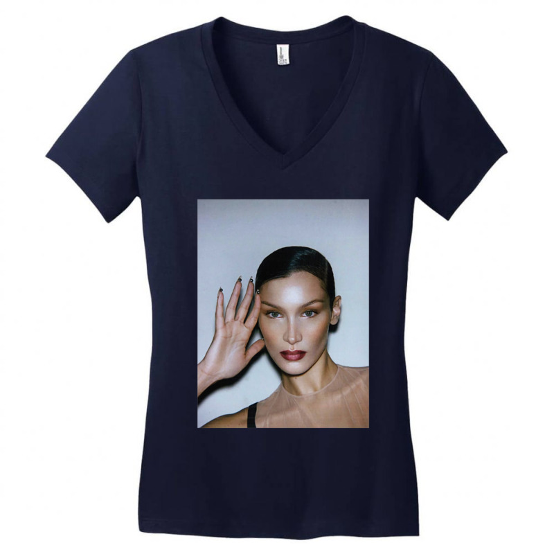 Bella Hadid Headshot Women's V-Neck T-Shirt by rafidipuschf | Artistshot