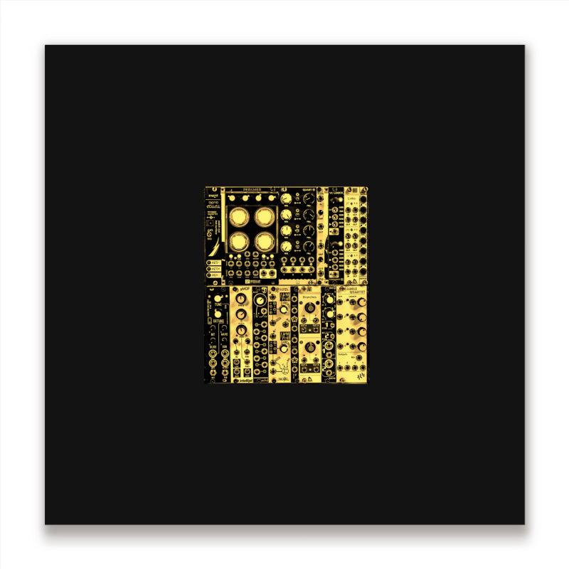 Eurorack Modular Synthesizer (yellow) Metal Print Square | Artistshot