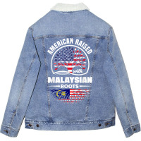 American Raised With Malaysian Roots Malaysia Malaysian Flag T Shirt Unisex Sherpa-lined Denim Jacket | Artistshot