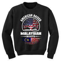 American Raised With Malaysian Roots Malaysia Malaysian Flag T Shirt Youth Sweatshirt | Artistshot