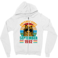 Awesome Since September 1992 30th Birthday 30 Years Old Zipper Hoodie | Artistshot