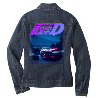 Initial D Neon Ae86 Ladies Denim Jacket | Artistshot