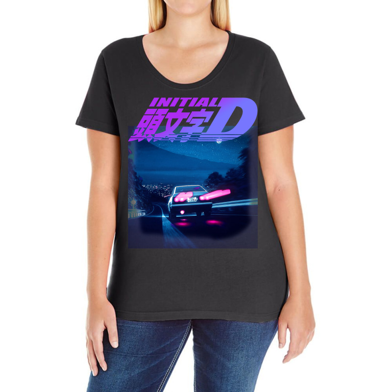 Initial D Neon Ae86 Ladies Curvy T-Shirt by kalyanoybekz | Artistshot