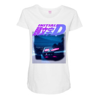 Initial D Neon Ae86 Maternity Scoop Neck T-shirt | Artistshot