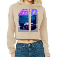 Initial D Neon Ae86 Cropped Hoodie | Artistshot