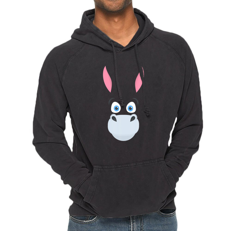 Cute Donkey Face Family Matching Group Donkeys Lover Squad Vintage Hoodie | Artistshot