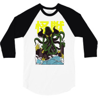 Japanese Cthulhu 3/4 Sleeve Shirt | Artistshot