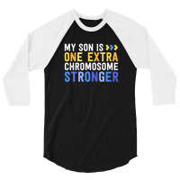 Family Down Syndrome Awareness My Son One Extra Chromosome 3/4 Sleeve Shirt | Artistshot